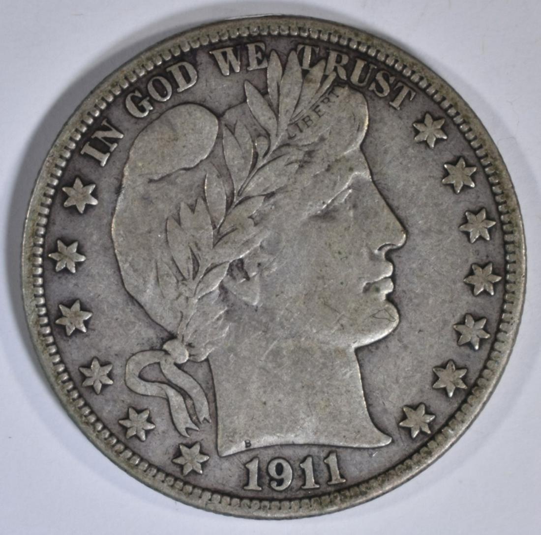 1911-S BARBER HALF DOLLAR  XF (1 of 2)