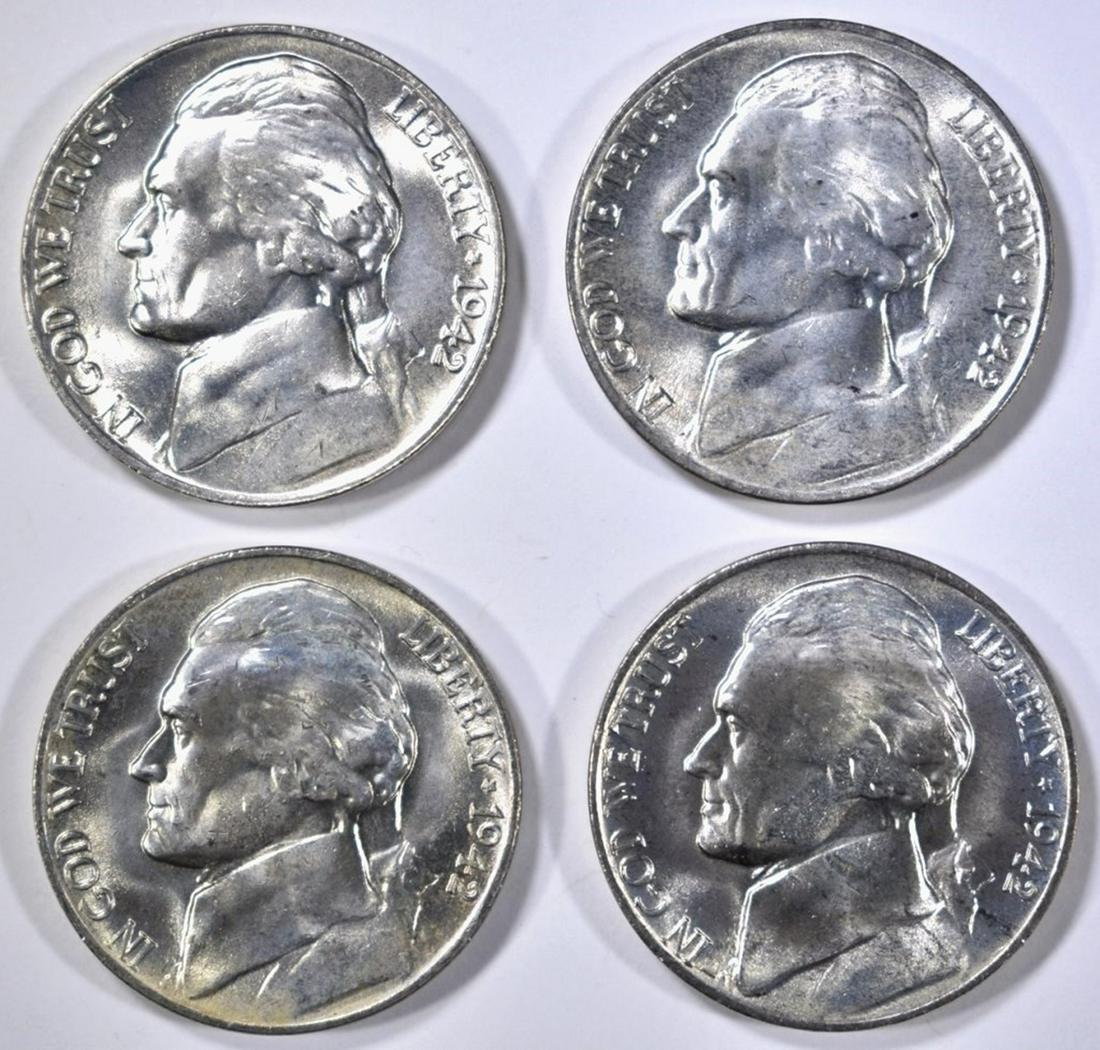 4-BU 1942-P SILVER JEFFERSON "WAR" NICKELS (1 of 2)