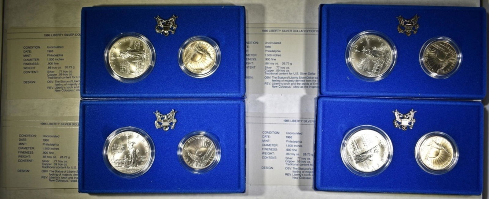 4 2-PIECE UNC STATUE OF LIBERTY COMMEM SETS (1 of 2)