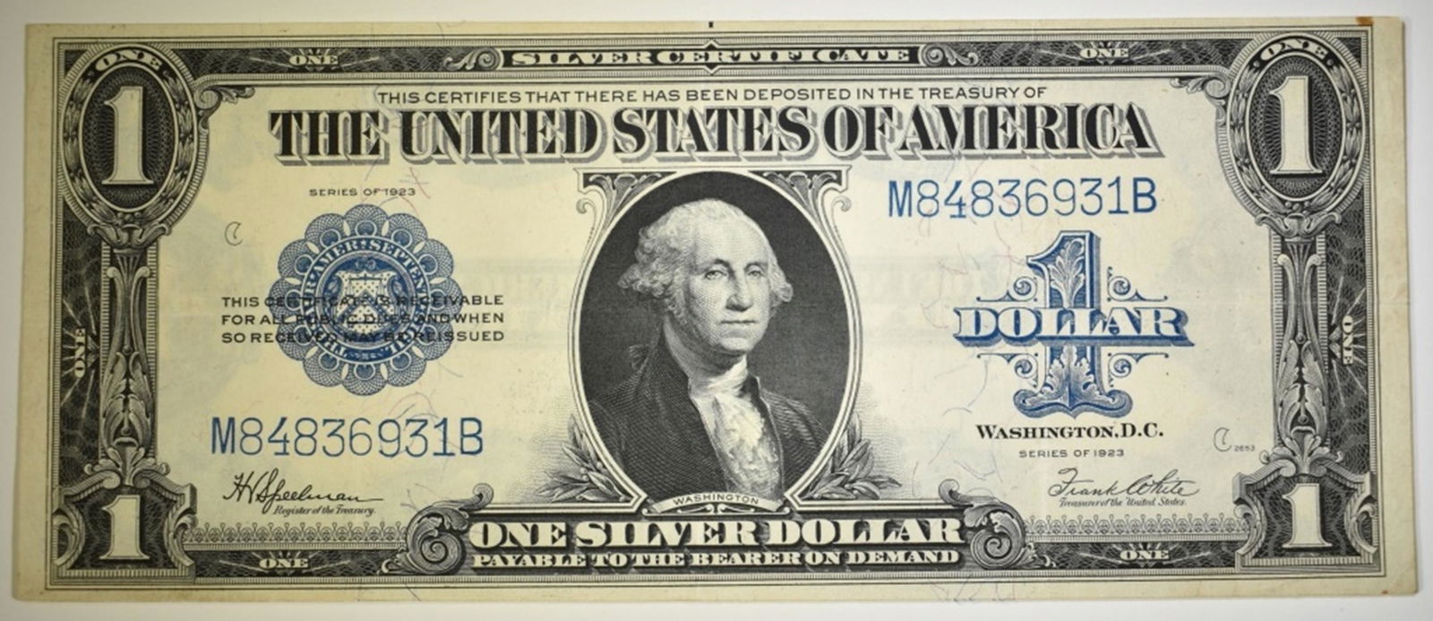 1923 $1 SILVER CERTIFICATE  XF/AU (1 of 2)