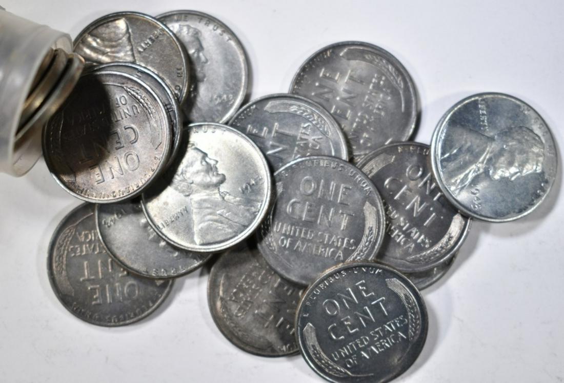 50-UNC 1943 LINCOLN STEEL CENTS (1 of 2)