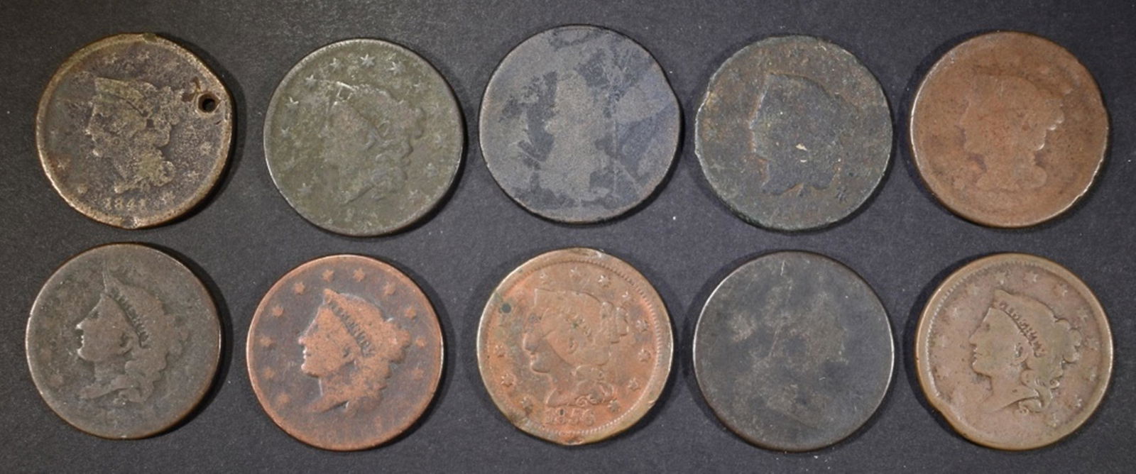 10-LOW GRADE LARGE CENTS (1 of 2)