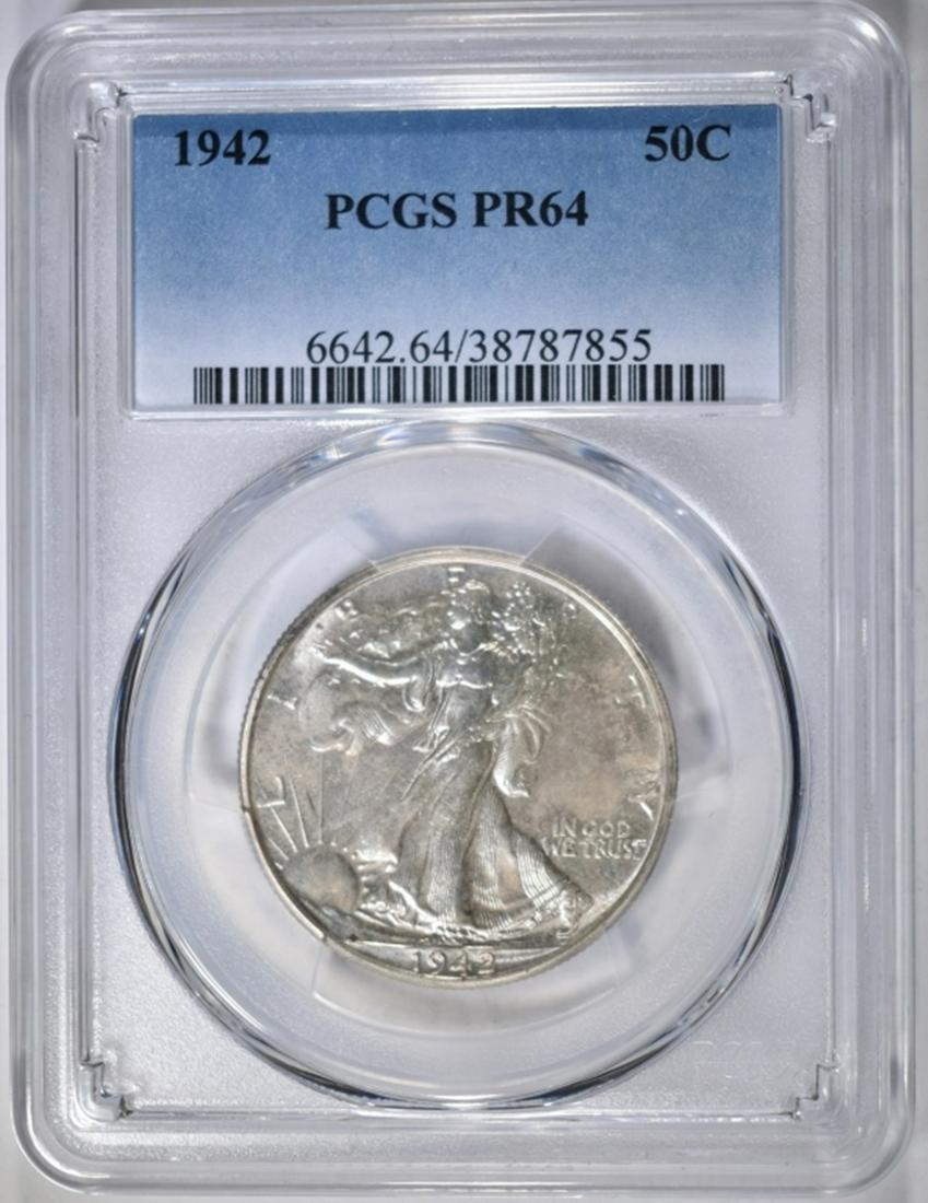 1942 WALKING LIBERTY HALF DOLLAR PCGS PR-64 (1 of 4)