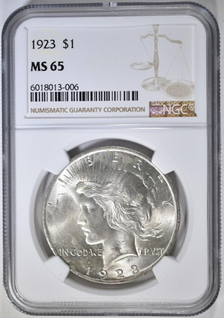 1923 PEACE DOLLAR, NGC MS-65 (1 of 4)