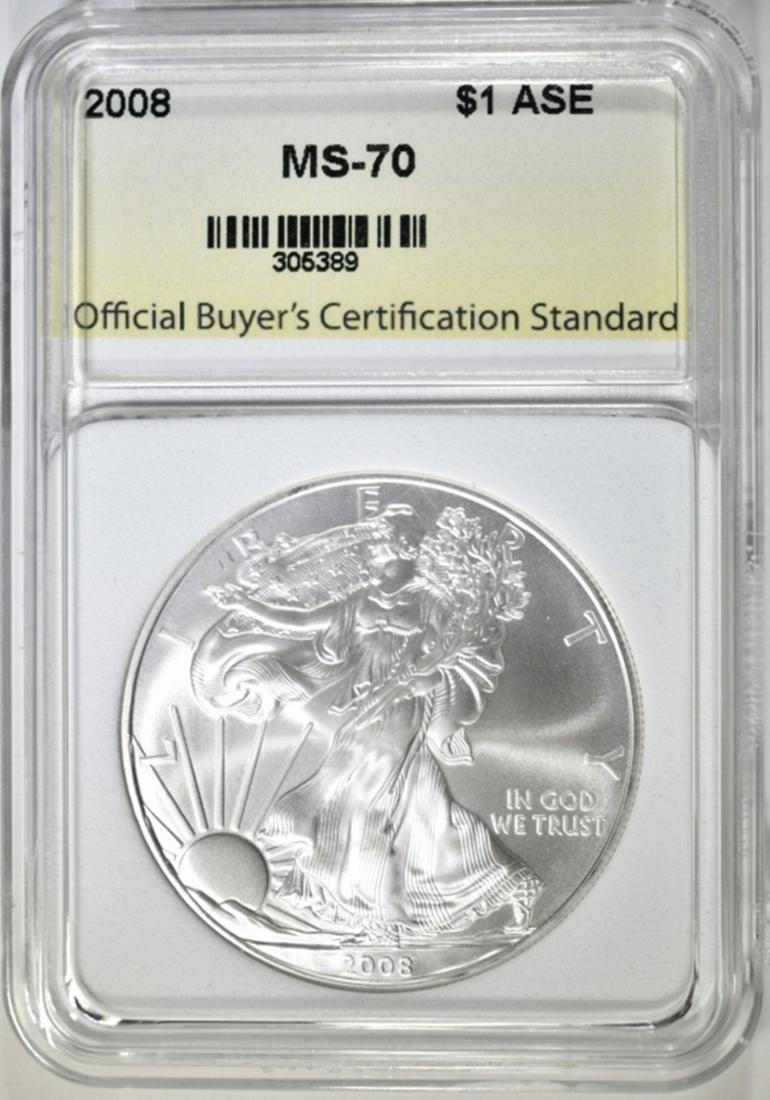 2008 AMERICAN SILVER EAGLE, OBCS PERFECT GEM BU (1 of 4)