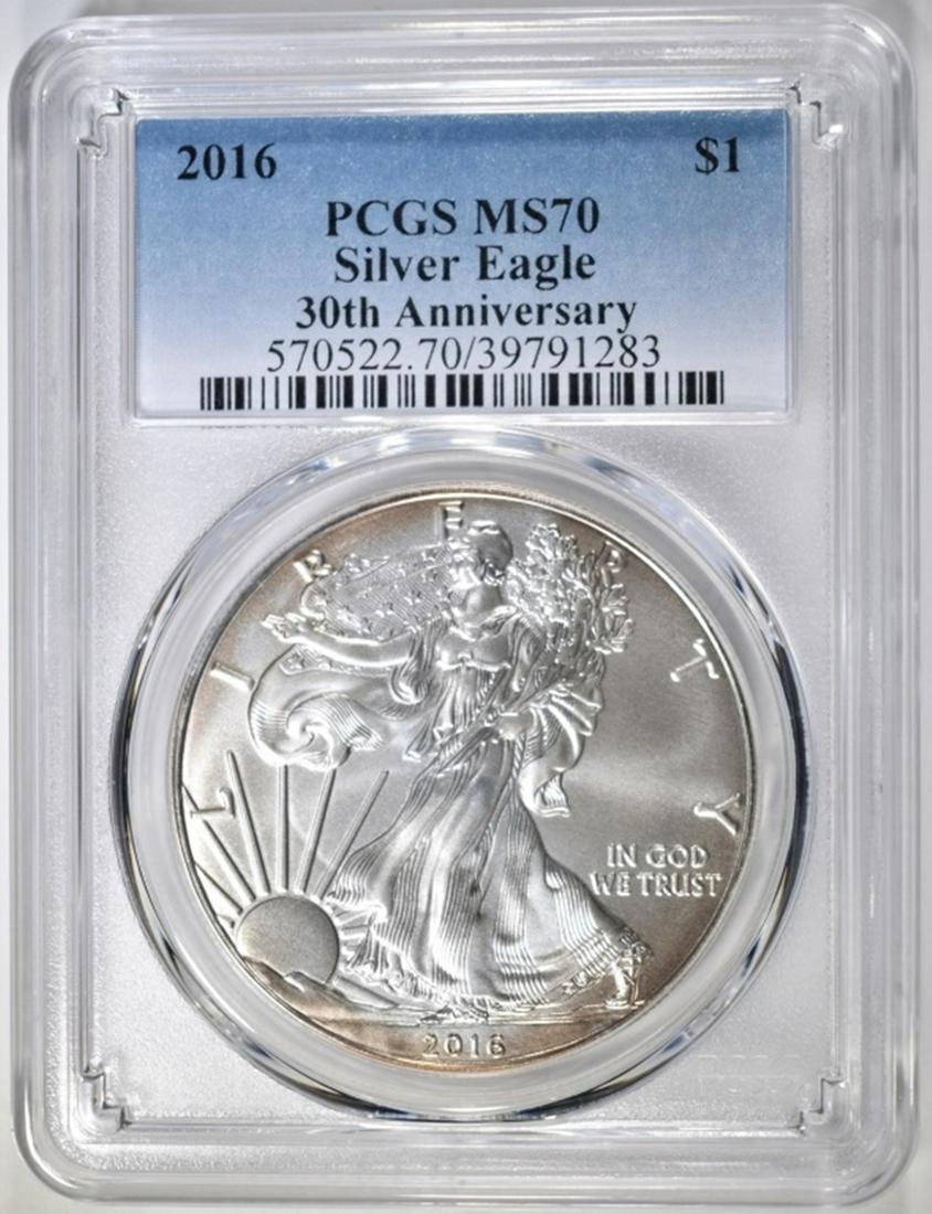 2016 AMERICAN SILVER EAGLE, PCGS MS-70 (1 of 4)