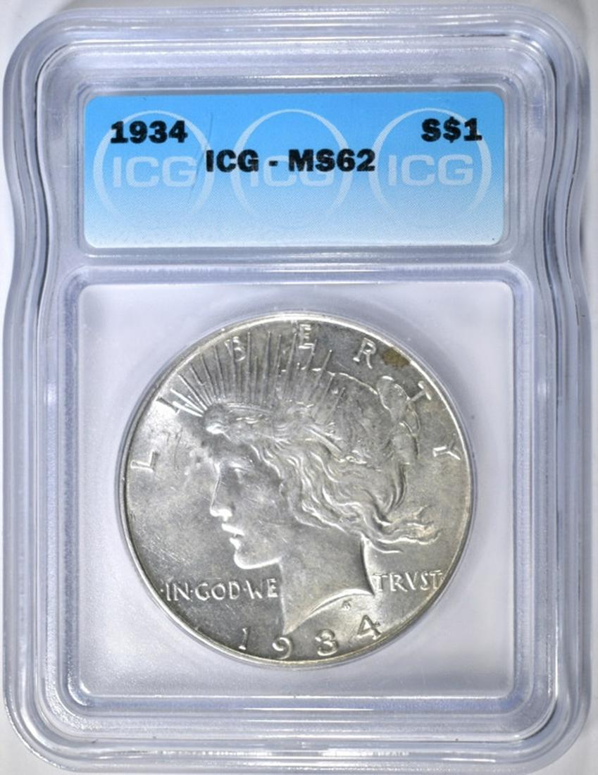1934 PEACE DOLLAR ICG MS-62 (1 of 4)