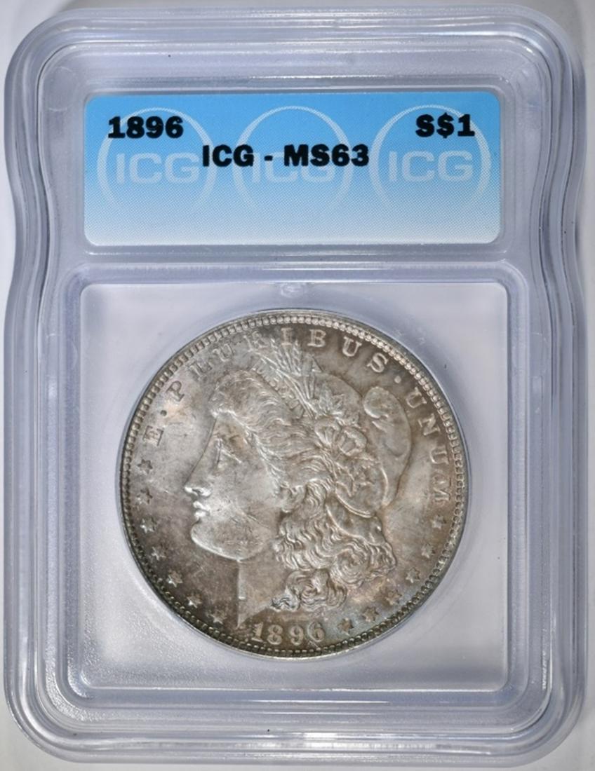 1896 MORGAN DOLLAR, ICG MS-63: WE SHIP WITHIN 48 HOURS OF PAYMENT ESTIMATE $50 - $75.