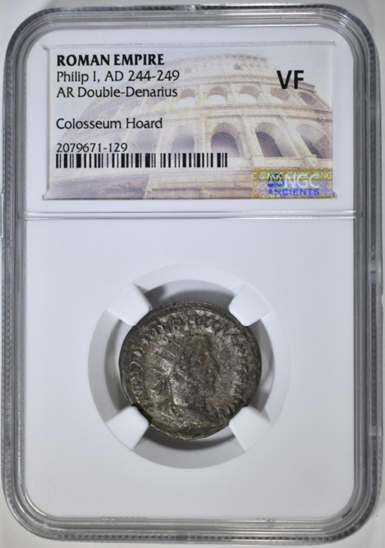 AD 244-249 PHILIP I NGC VF: ROMAN EMPIRE. AR DOUBLE-DENARIUS. ESTIMATE $175 - $200.