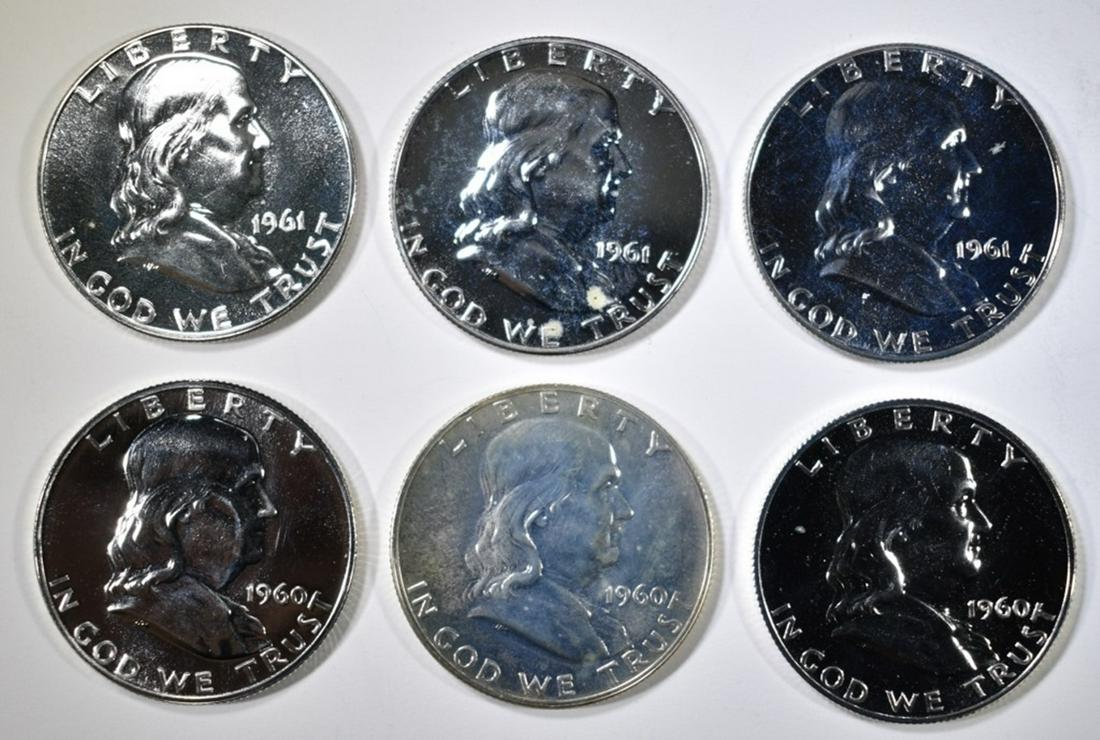 3-1960 & 3-61 PROOF FRANKLIN HALF DOLLARS: CHECK OUT OUR UPCOMING AUCTIONS ESTIMATE $110 - $130.