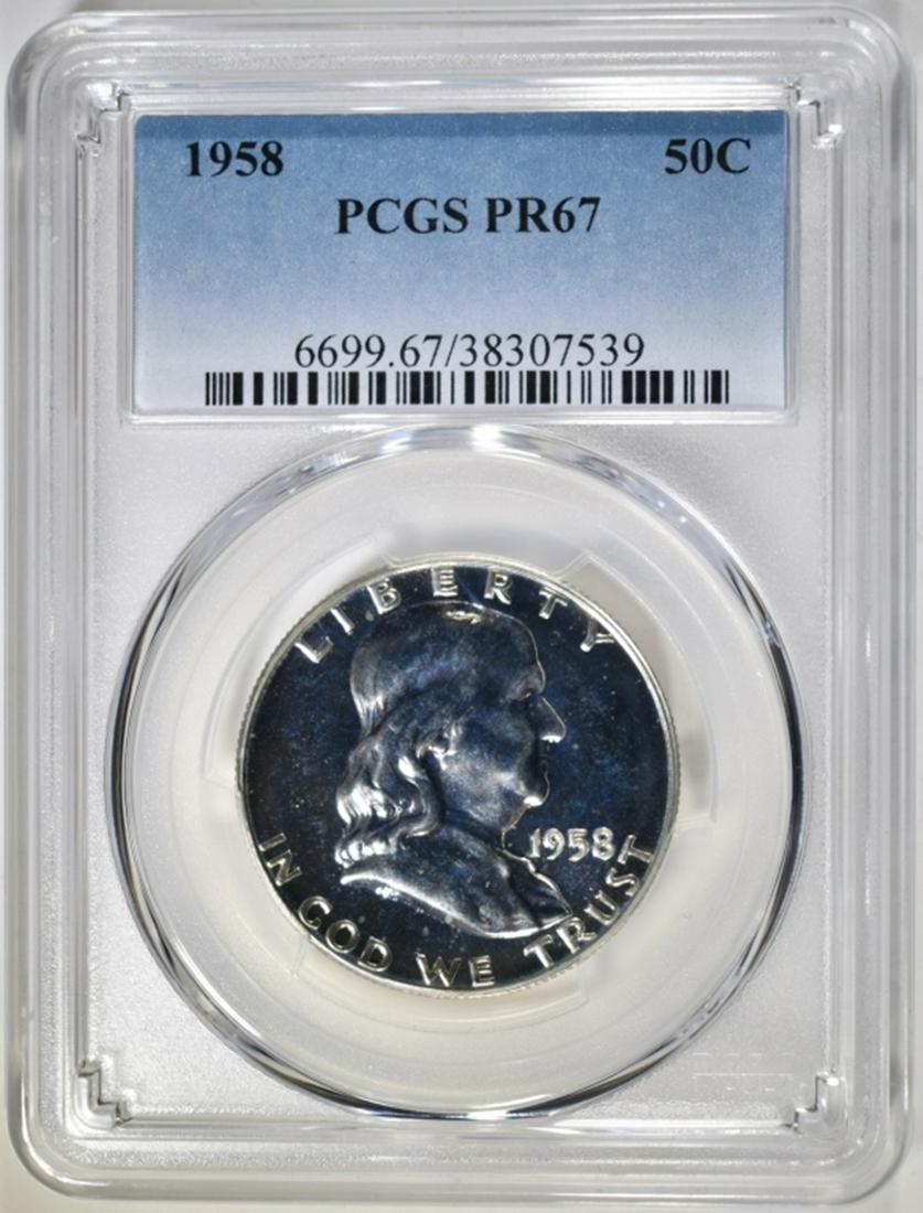 1958 FRANKLIN HALF DOLLAR, PCGS PR-67 (1 of 4)