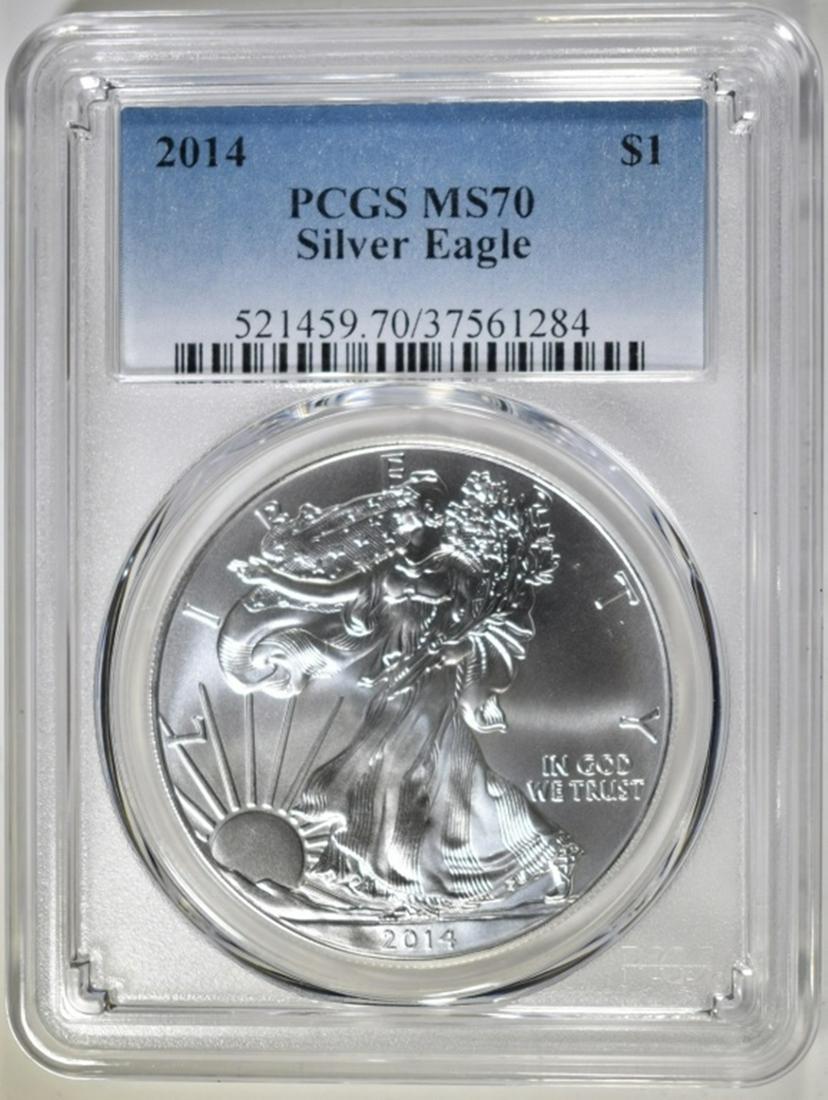 2014 AMERICAN SILVER EAGLE PCGS MS70 (1 of 4)