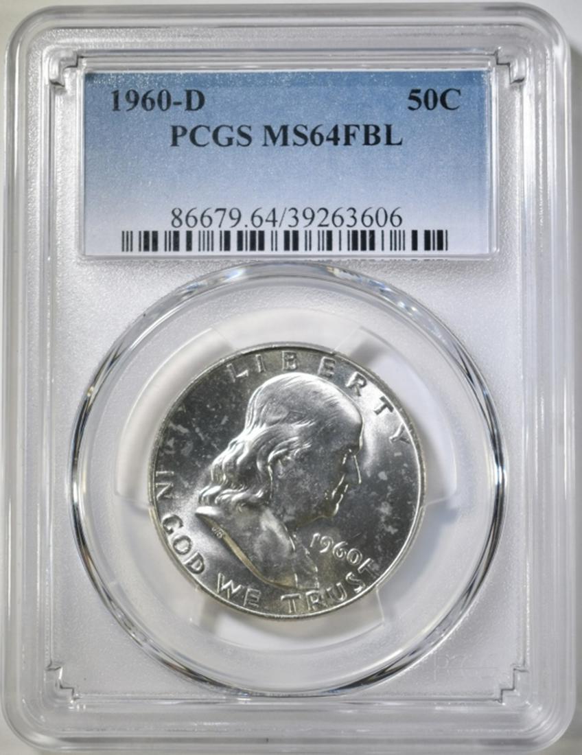 1960-D FRANKLIN HALF DOLLAR, PCGS MS-64 FBL (1 of 4)