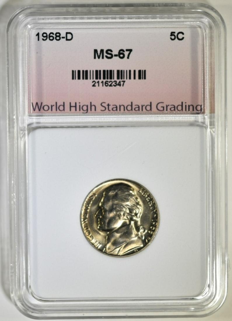 1968-D JEFFERSON NICKEL WHSG SUPERB GEM: WEEKLY COIN & CURRENCY AUCTIONS ESTIMATE $600 - $700.