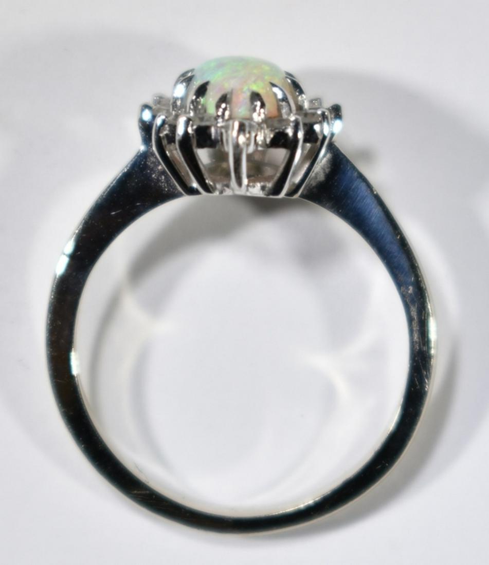 14K GOLD LADIES OPAL & DIAMOND RING SIZE 5.5 (1 of 3)