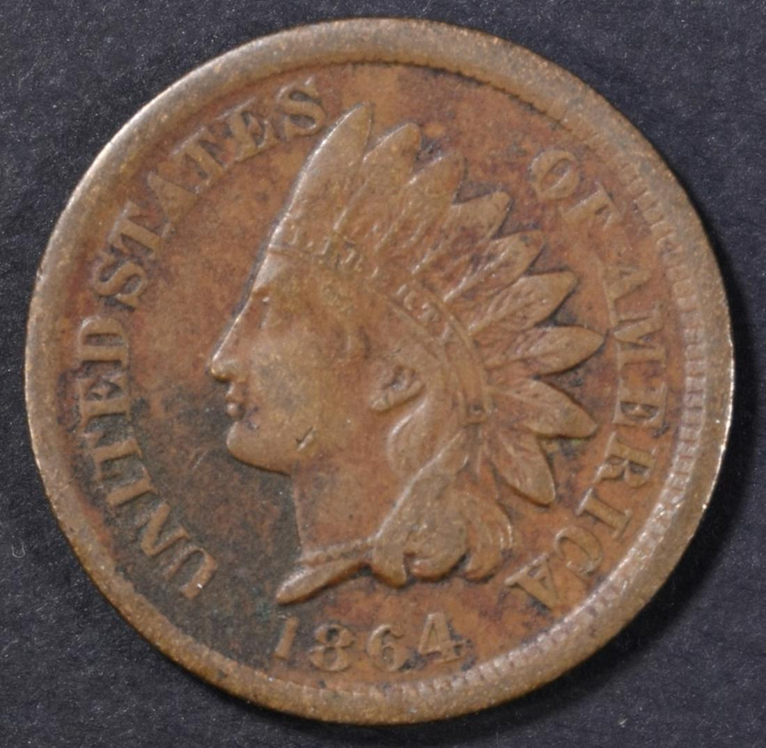 1864 BRONZE INDIAN HEAD CENT, XF (1 of 2)