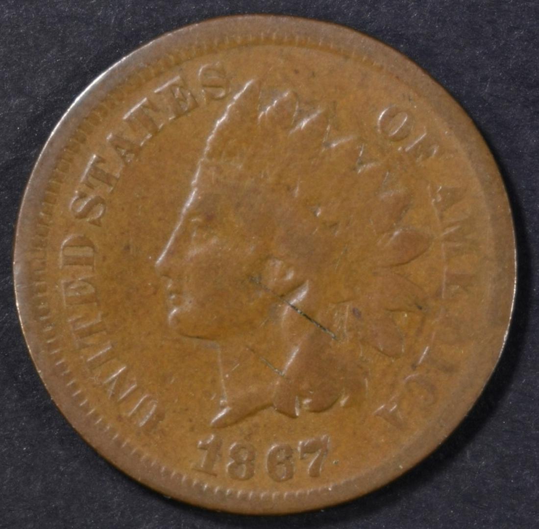 1867 INDIAN CENT VG SCRATCH (1 of 2)