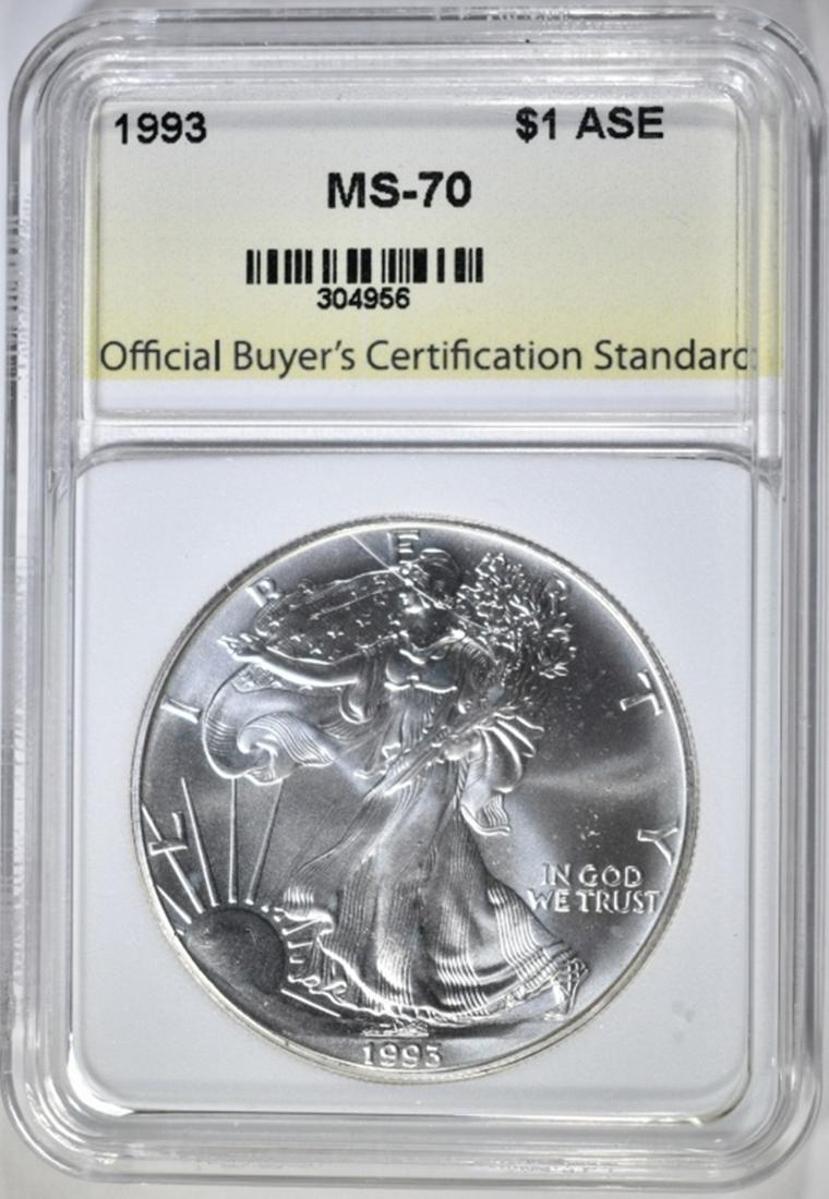 1993 AMERICAN SILVER EAGLE, OBCS PERFECT GEM BU (1 of 4)