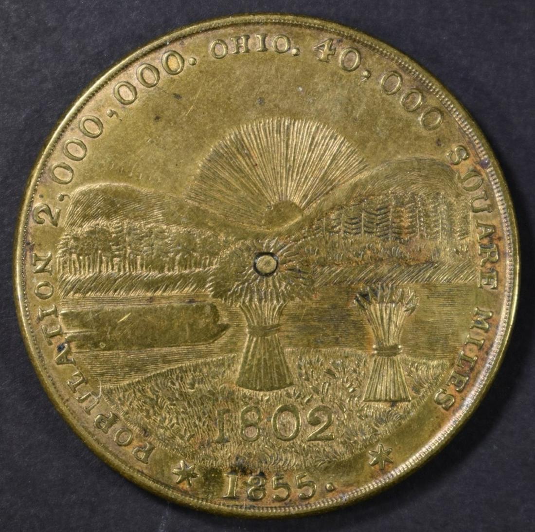 1855 OHIO STATE BRASS PERPETUAL CALENDAR TOKEN (1 of 2)