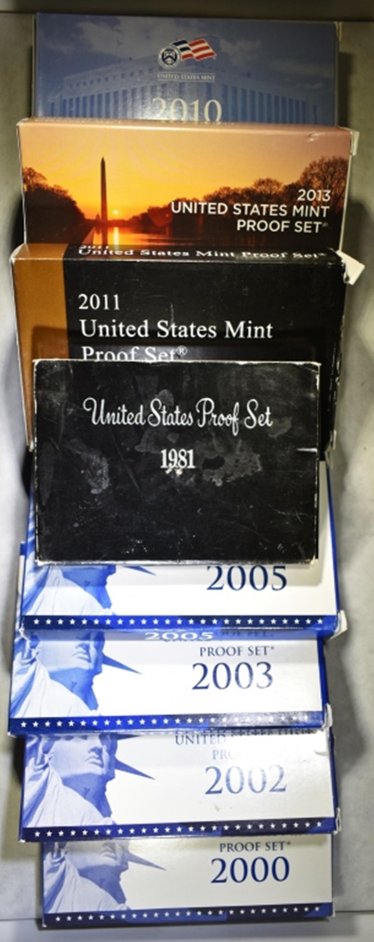 LOT OF 8 U.S MINT PROOF SETS: (1 of 7)