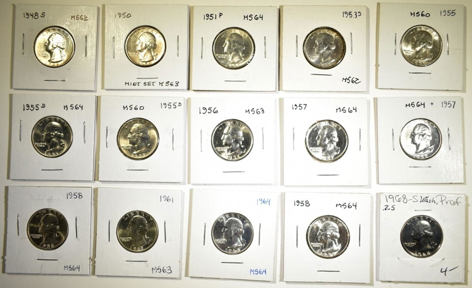 14 CH BU & 1 PROOF WASHINGTON QUARTERS (1 of 2)