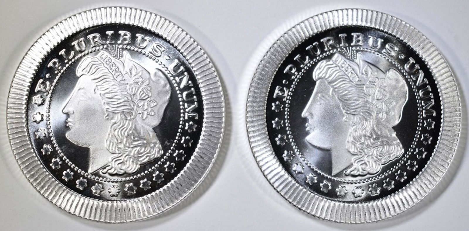 2-ONE OUNCE .999 SILVER ROUNDS STACKABLE MORGAN (1 of 2)