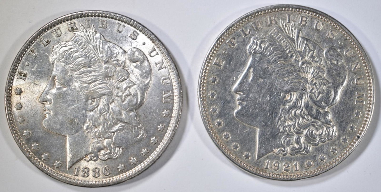 1886 & 1921 MORGAN DOLLARS AU/BU (1 of 2)