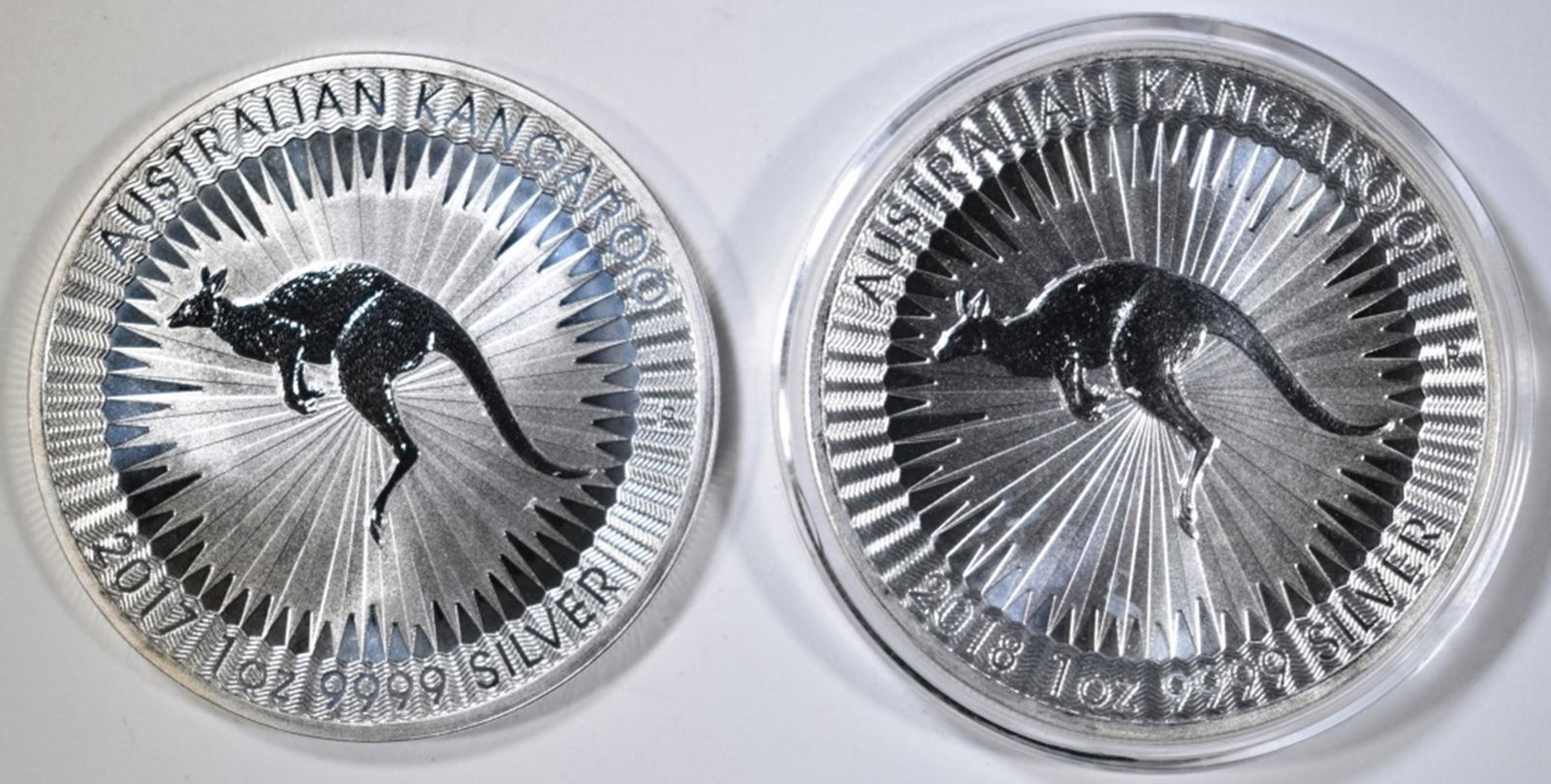 2017 & 18 BU AUSTRALIA 1-oz SILVER KANGAROO COINS (1 of 2)