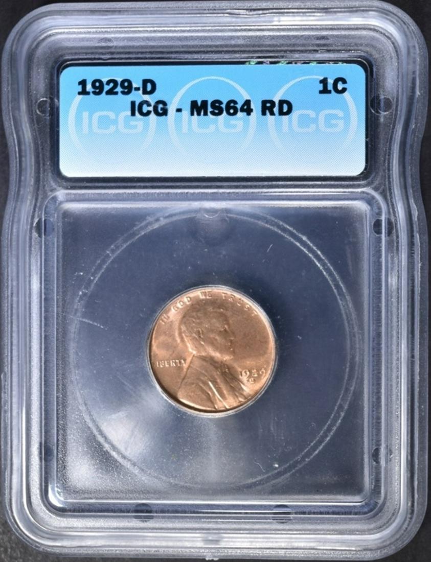 1929-D LINCOLN CENT  ICG MS-64 RD (1 of 4)