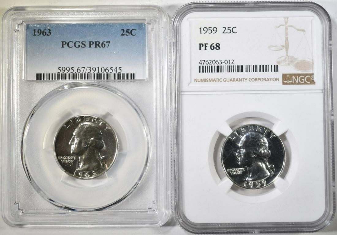 LOT OF 2 GRADED WASHINGTON QUARTERS: (1 of 2)