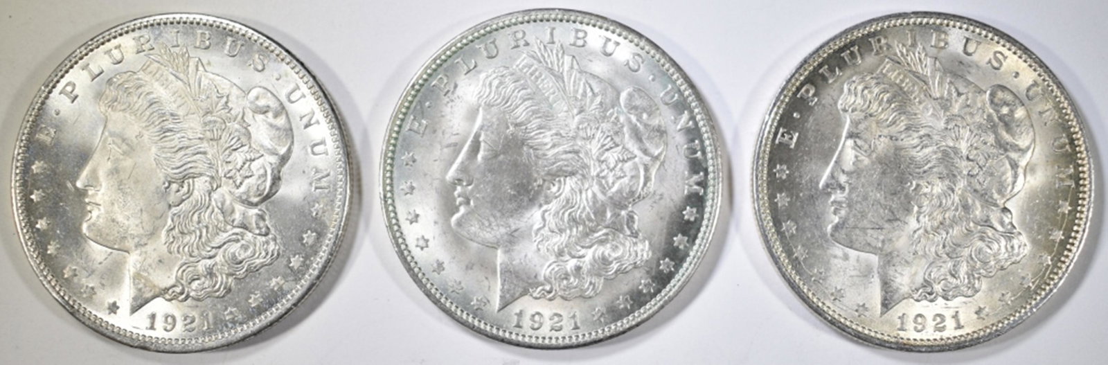 3 - 1921 MORGAN DOLLARS  AU/UNC (1 of 2)