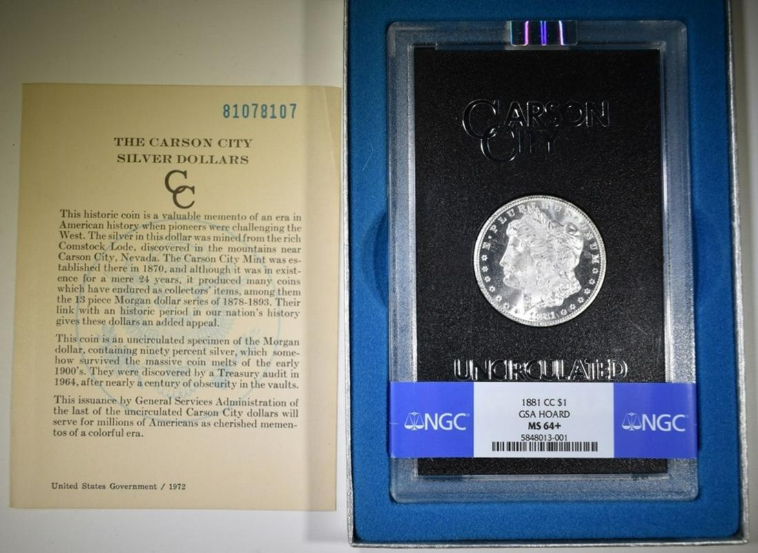 1881-CC MORGAN DOLLAR GSA BOX AND CERT NGC MS-64+ (1 of 5)
