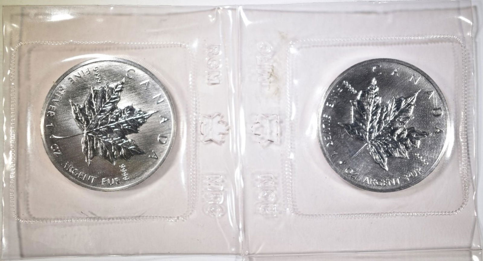 2-1989 CANADIAN 1oz SILVER MAPLE LEAF COINS (1 of 2)