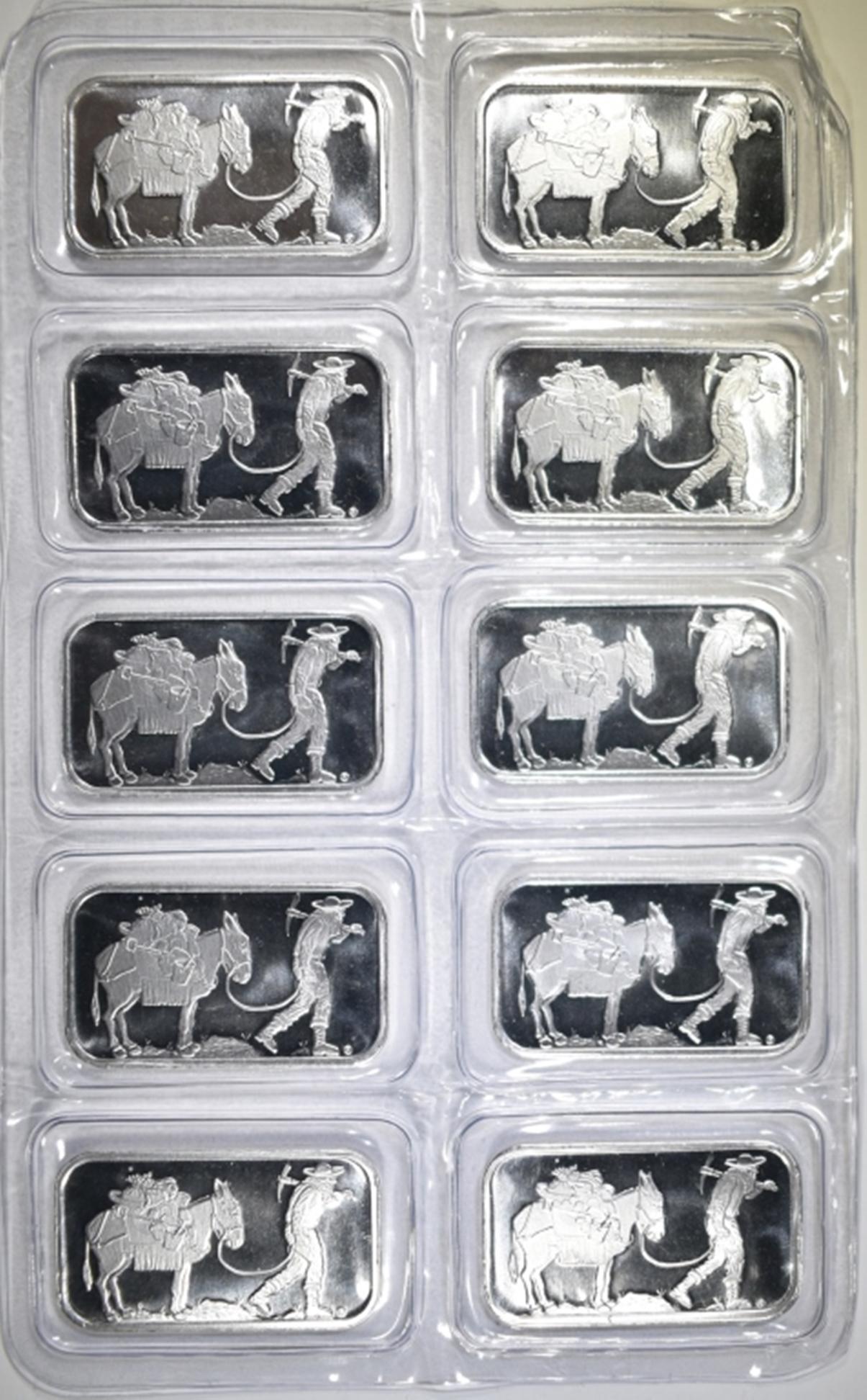 TEN ONE OUNCE .999 SILVER BARS SEALED IN PLASTIC (1 of 4)