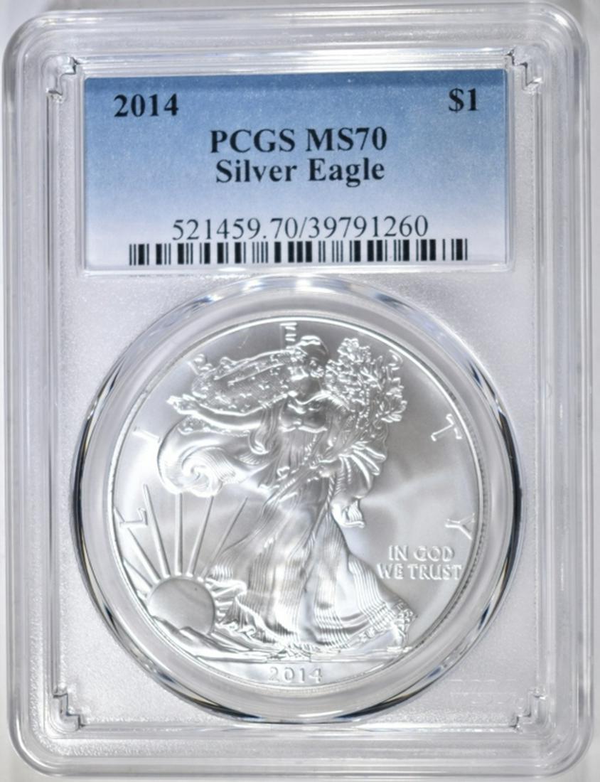 2014 AMERICAN SILVER EAGLE PCGS MS70 (1 of 4)