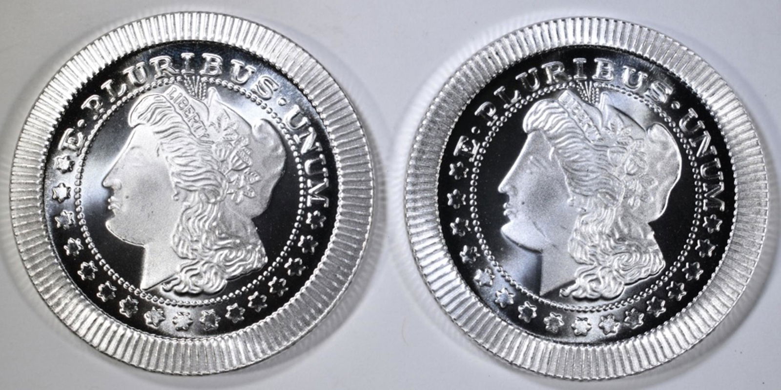 2-ONE OUNCE .999 SILVER ROUNDS STACKABLE MORGAN (1 of 2)