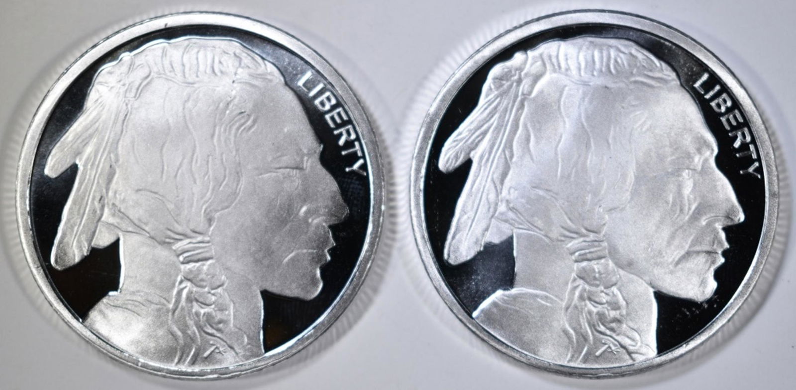 2-ONE OUNCE .999 SILVER ROUNDS BUFFALO/INDIAN (1 of 2)