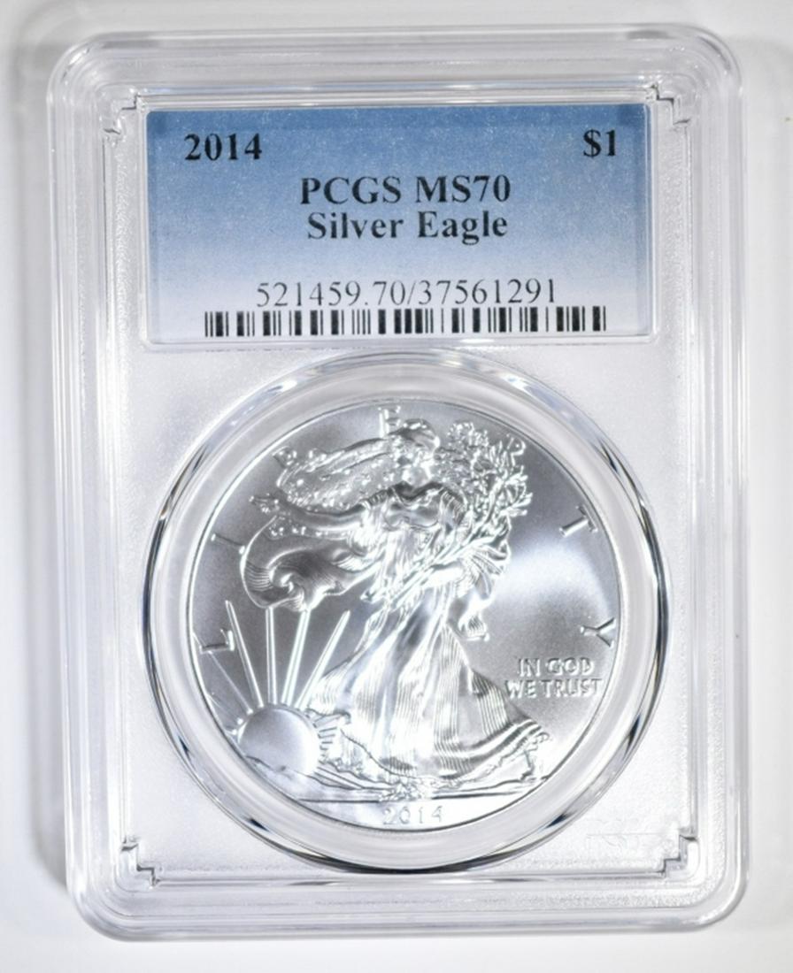 2014 AMERICAN SILVER EAGLE PCGS MS70 (1 of 4)