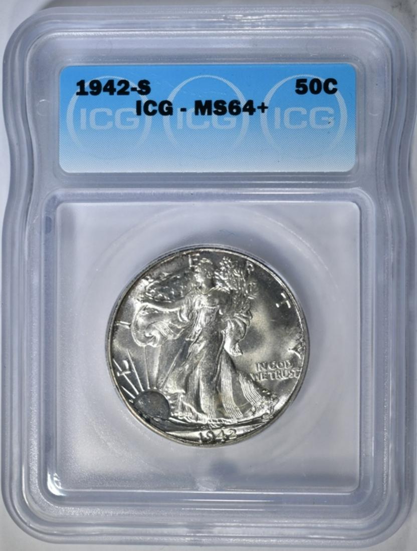 1942-S WALKING LIBERTY HALF DOLLAR  ICG MS-64+ (1 of 4)