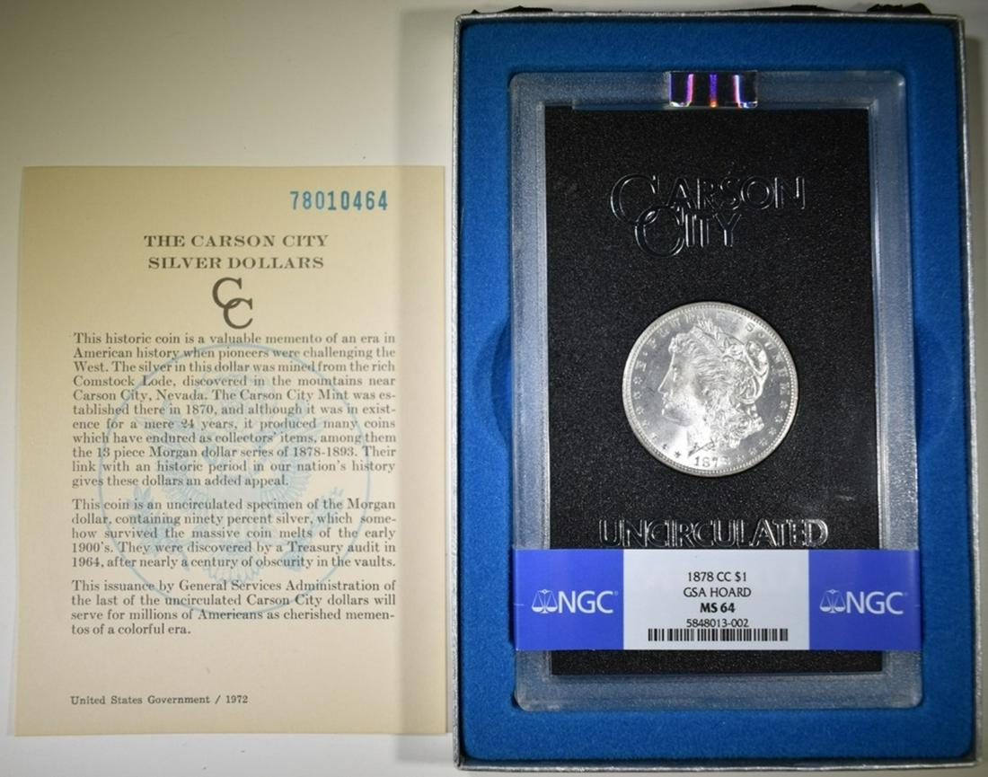 1878-CC MORGAN DOLLAR GSA BOX AND CERT NGC MS-64 (1 of 5)