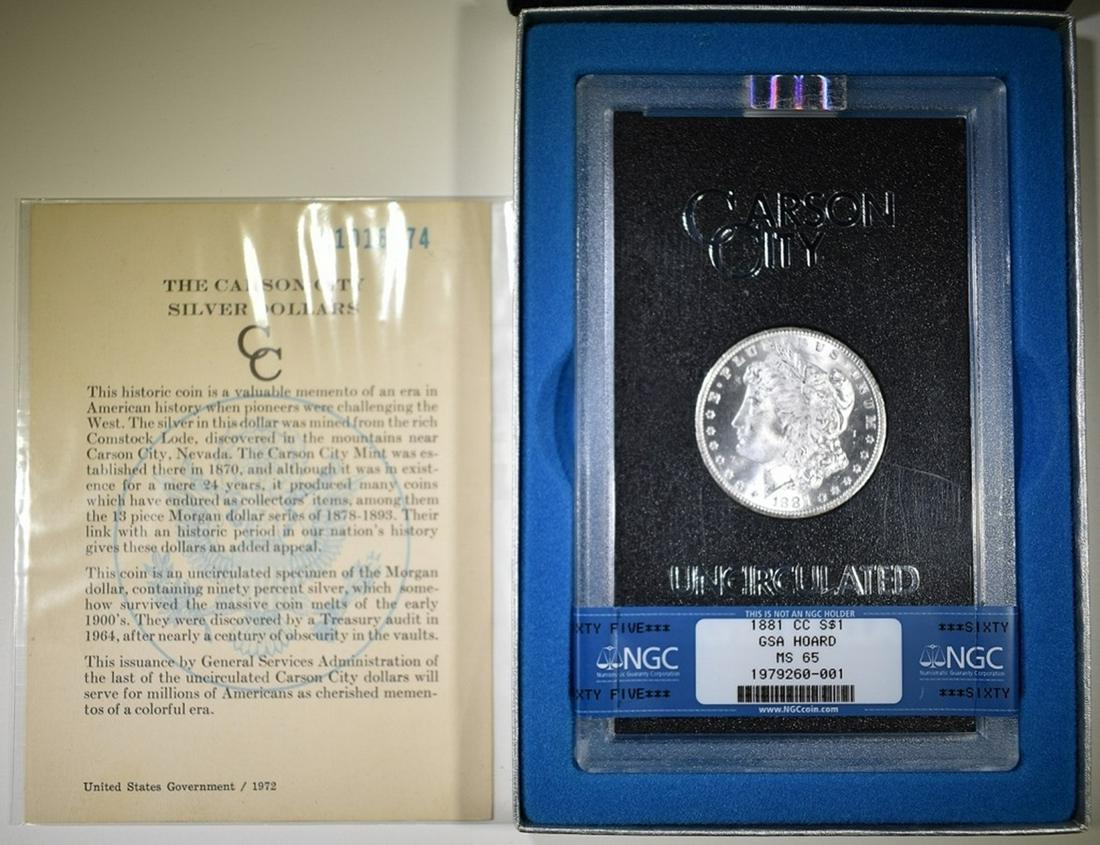 1881-CC MORGAN DOLLAR GSA BOX AND CERT NGC MS-65 (1 of 5)
