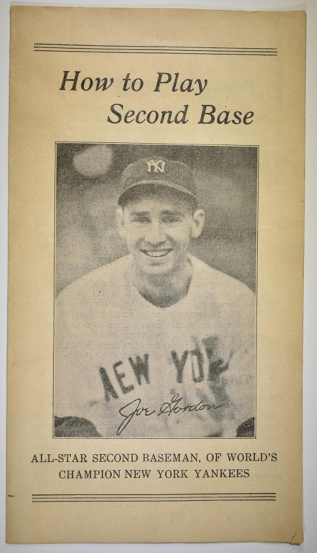 1939 "HOW TO PLAY SECOND BASE" SIGNED (1 of 3)