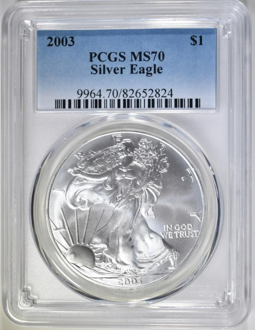 2003 AMERICAN SILVER EAGLE  PCGS MS-70 (1 of 4)