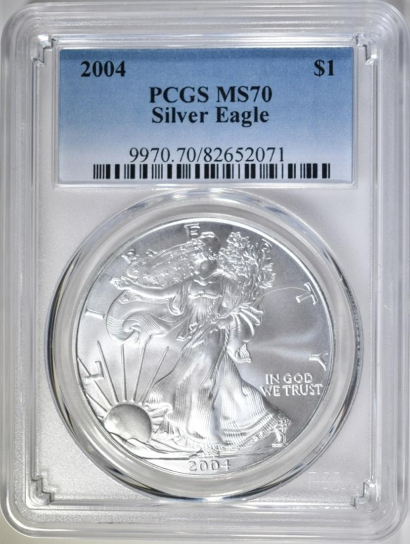 2004 AMERICAN SILVER EAGLE  PCGS MS-70 (1 of 4)