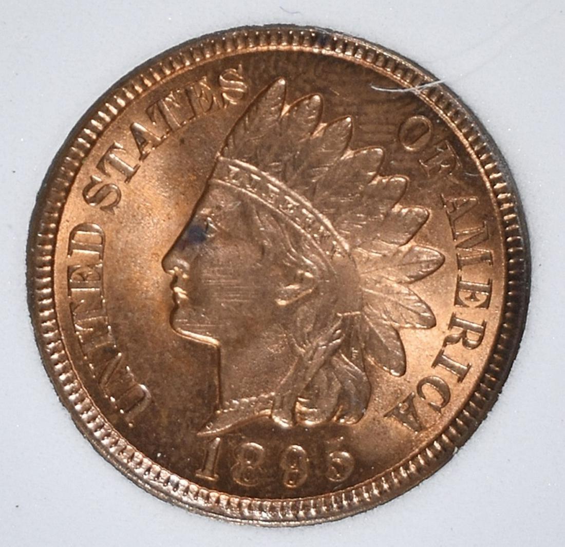 1895 INDIAN CENT PNA GEM BU RED: BID WITH SILVER CITY AUCTIONS ESTIMATE $700 - $800.
