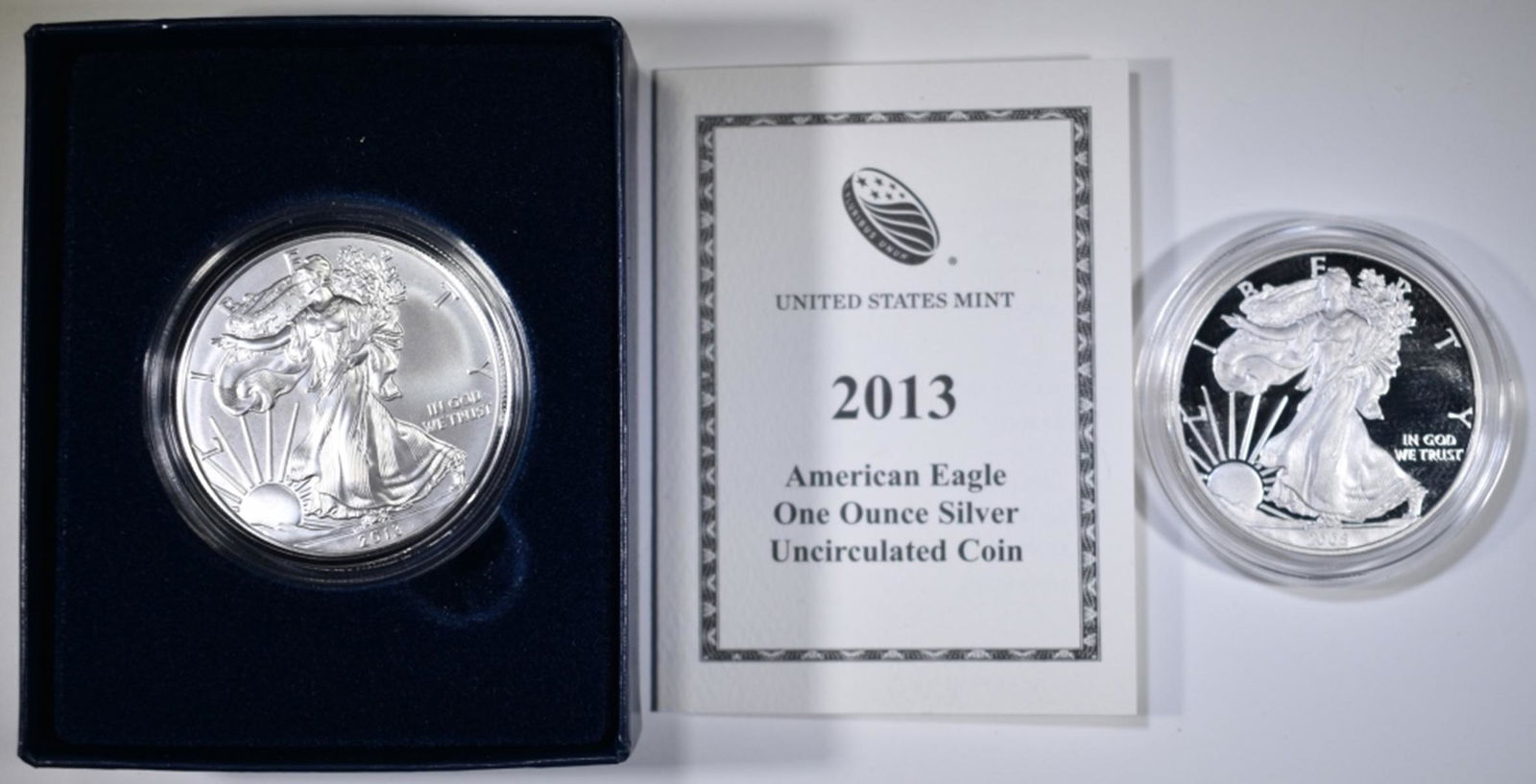 LOT OF 2 AMERICAN SILVER EAGLES: (1 of 3)