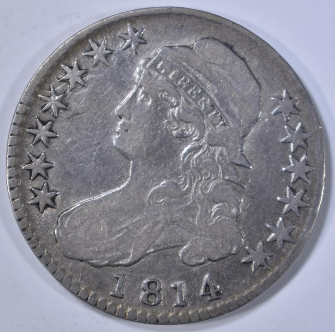 1814 CAPPED BUST HALF DOLLAR  FINE (1 of 2)