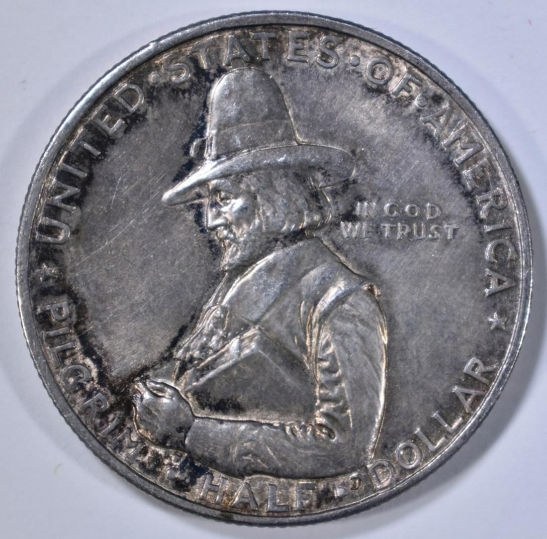 1920 PILGRIM COMMEM HALF DOLLAR  AU/BU (1 of 2)
