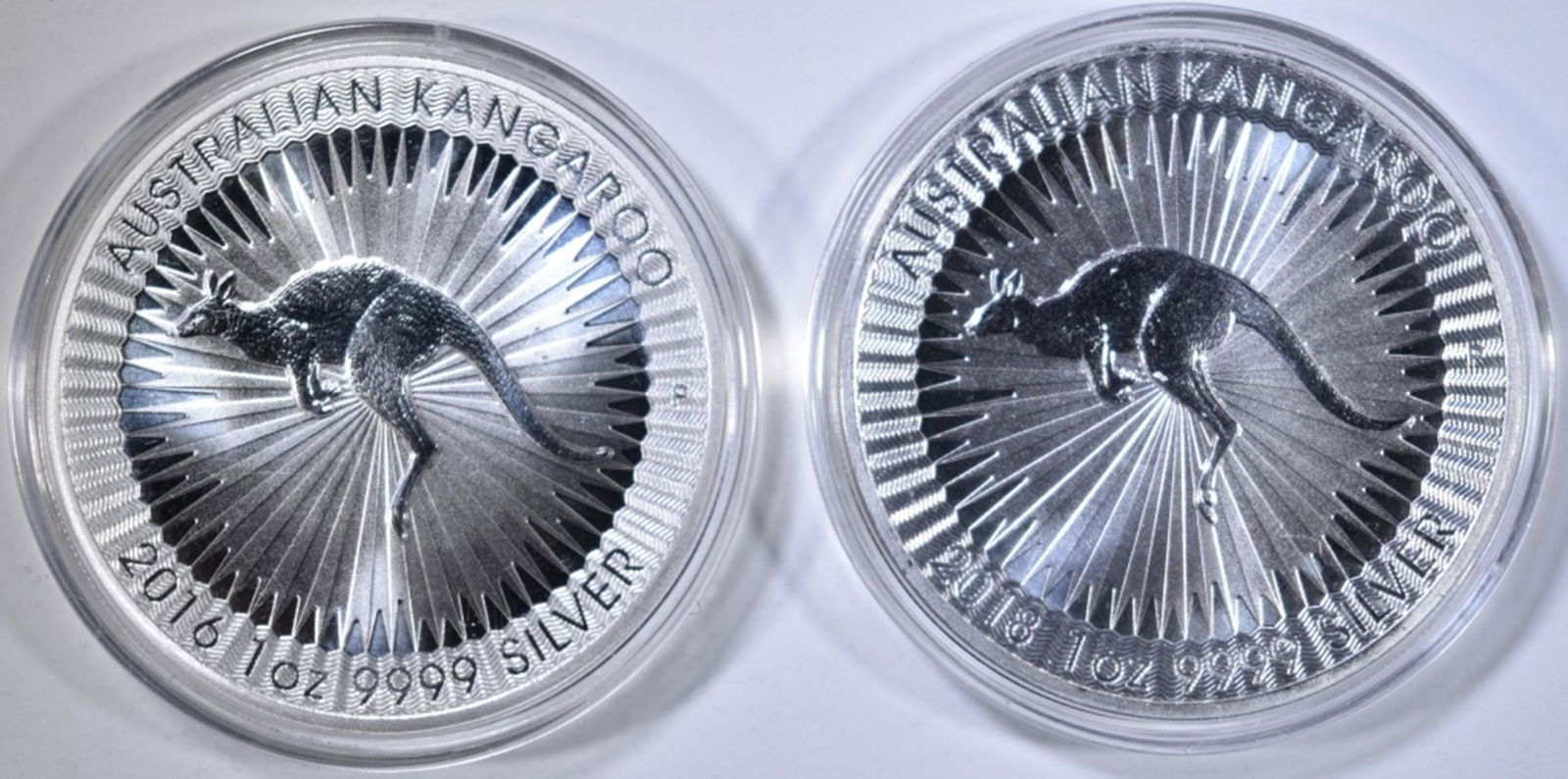 2016 & 2018 AUSTRALIA 1oz SILVER KANGAROO COINS (1 of 2)