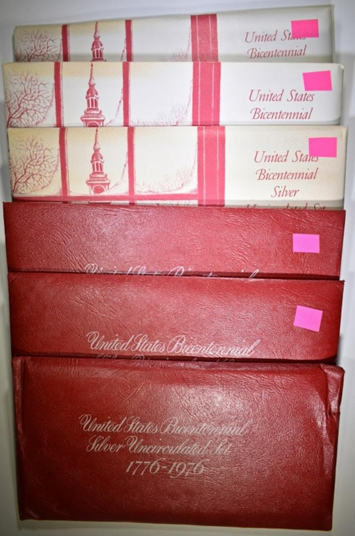 6-UNC 1976 3-PIECE 40% SILVER BICENTENNIAL SETS (1 of 3)